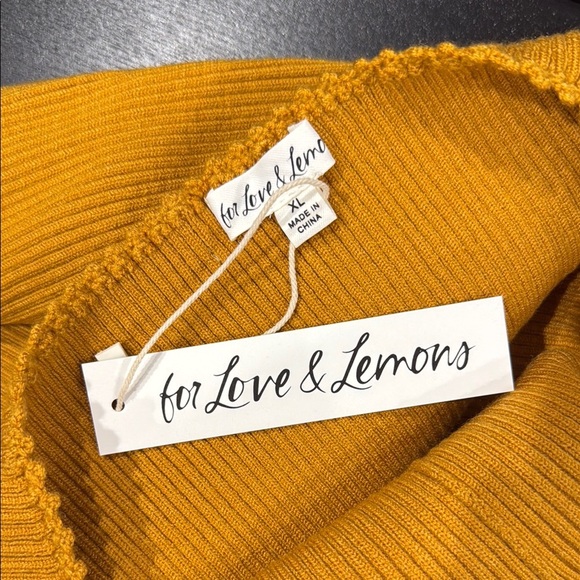 For Love And Lemons Mustard Orange Maggie Midi Dress - XL - Picture 3 of 6